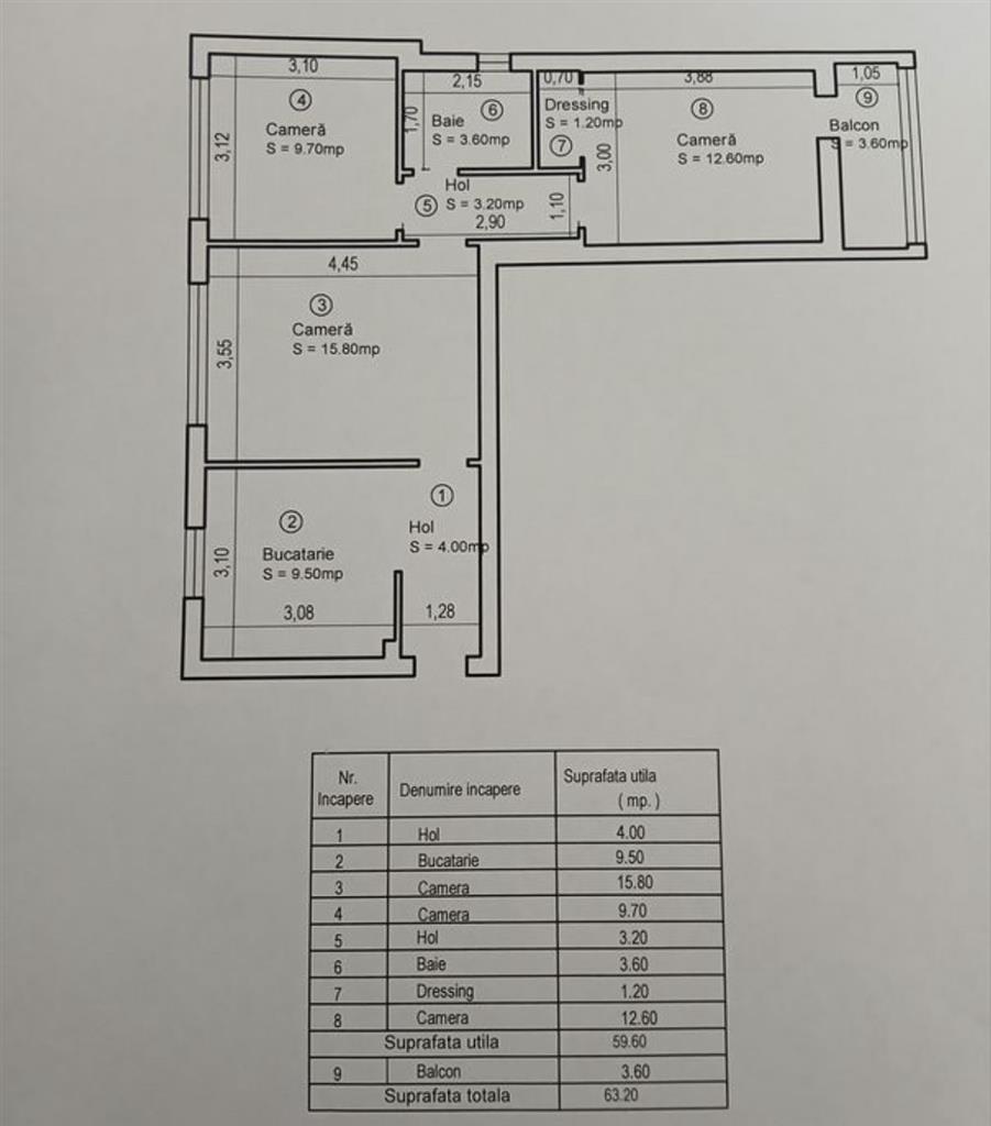 Etaj intermediar in bloc de caramida, ultracentral