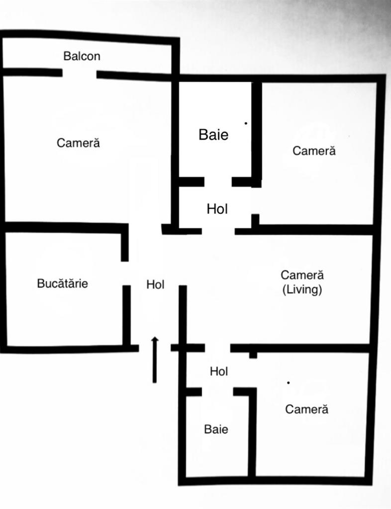 Decomandat cu 2 bai si 2 balcoane linga Padurice