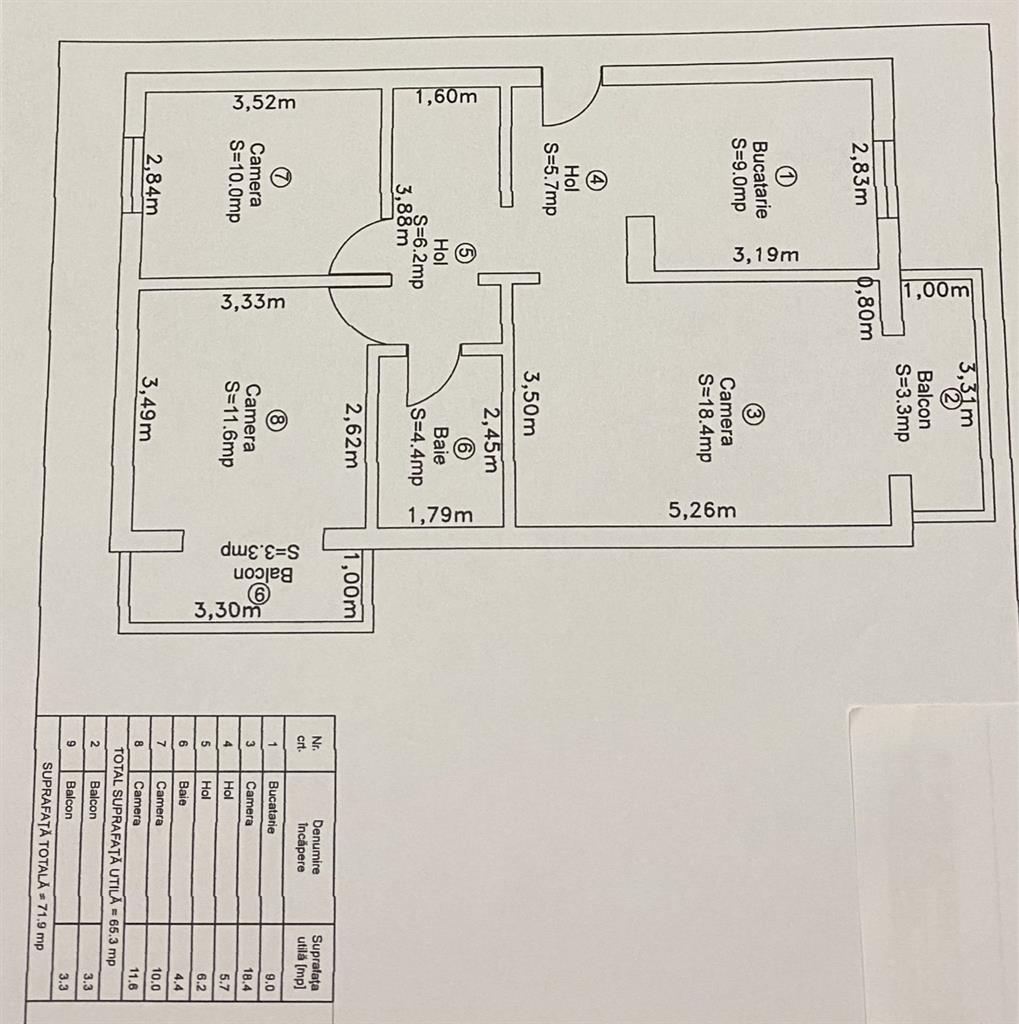 Decomandat, renovat complet nou, cu 2 bai